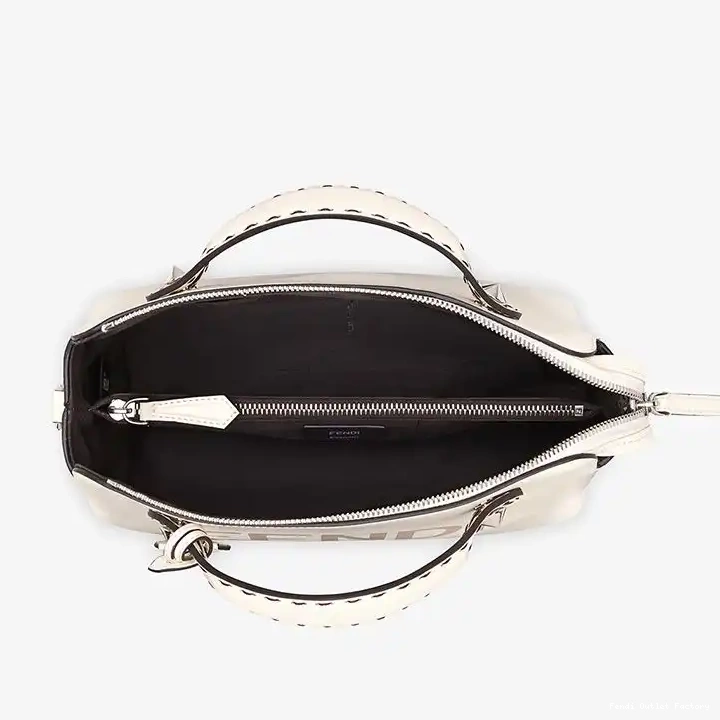 Affordable HOT By Logo Fendi Way Medium Bag The In ROMA White Boston Leather Calf 0703